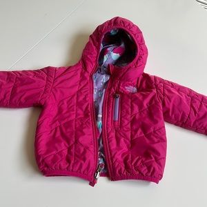 The NorthFace Pink reversible jacket 12-18 months